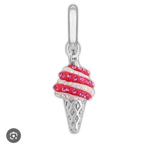 Swarovski Ice Cream Charm - Pink and Silver 1185916